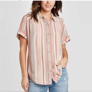 Universal Thread Striped Short Sleeve Shirt